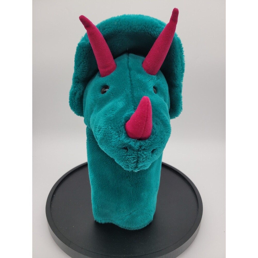Vintage 91  Dakin Plush Hand Puppet Golf Headcover Hornsly Triceratops Dinosaur